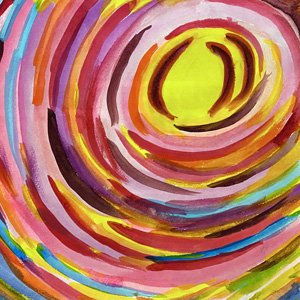 A painted colour swirl